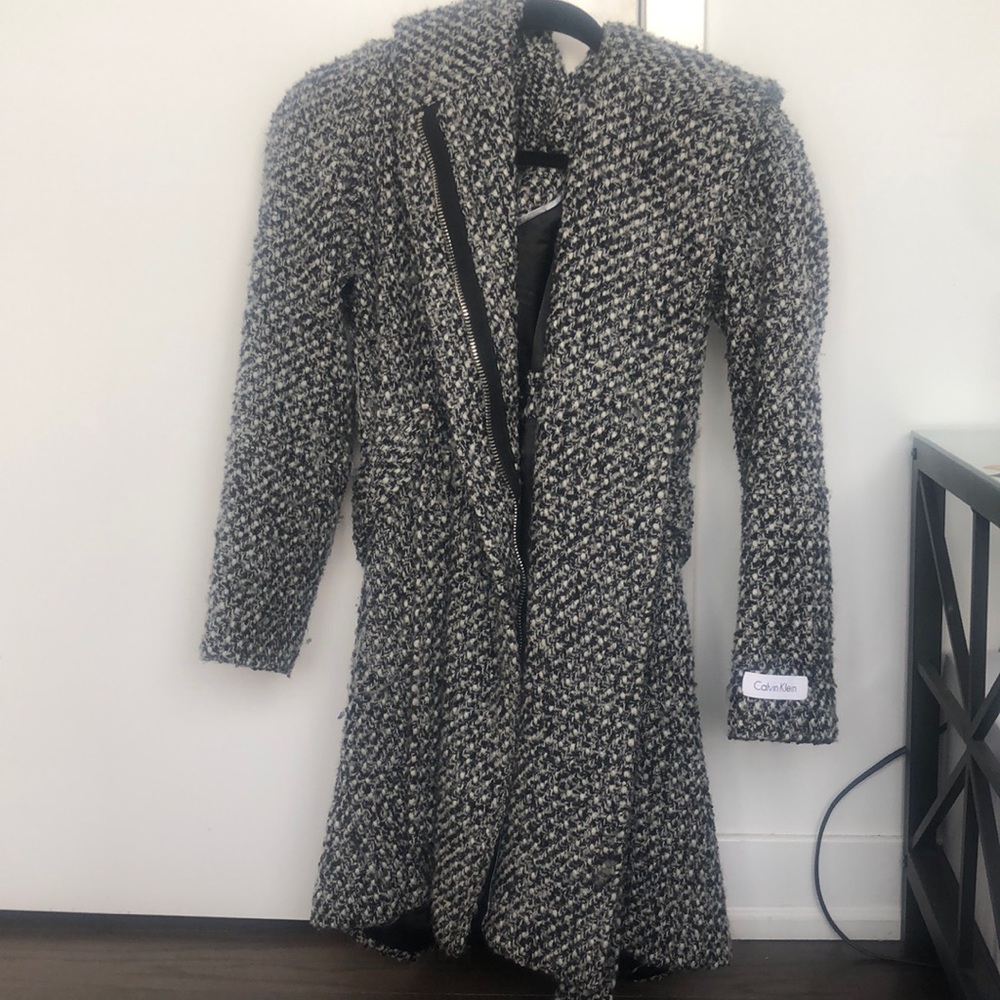 Hooded tweed Calvin Klein jacket